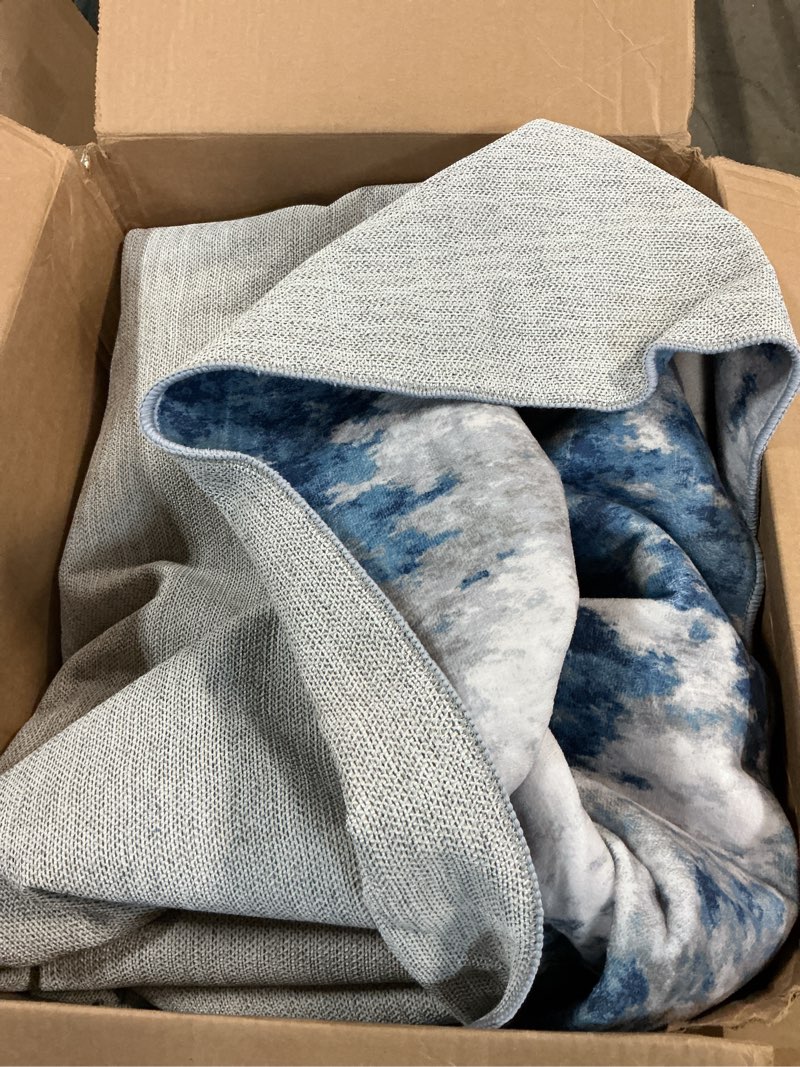 Condition photo showing Good Condition for Washable Area Rugs 8'x10' Non-Slip Modern Abstract Soft for Living Room Entryway Bedroom Nursery, Print Pattern, Grey Blue Gold/Golden Blue/Gold 8' x 10' (Rectangular)