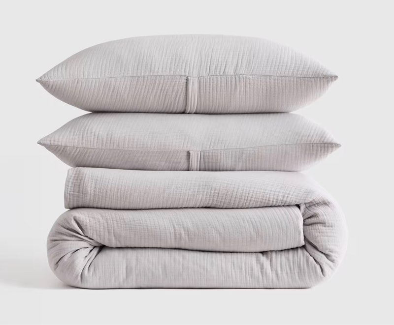airy gauze duvet cover set king mist