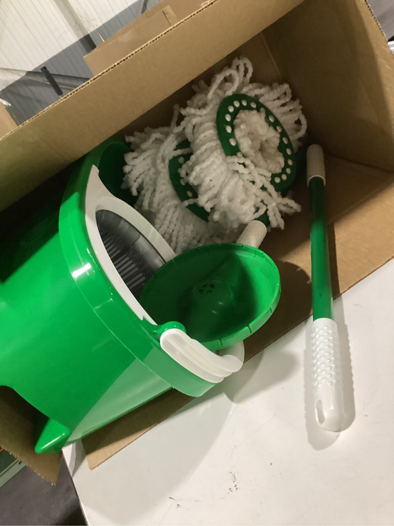 Condition photo showing Good Condition for Libman Tornado Spin Mop System with 2 Refill Heads, Microfiber Spinning Mop and Bucket with Wringer Set for Home, Floor Cleaning of Hard-Wood, Laminate, Tile, All Surface Cleaner, 3 Total Mop Heads Spin Mop Plus 2 Refills