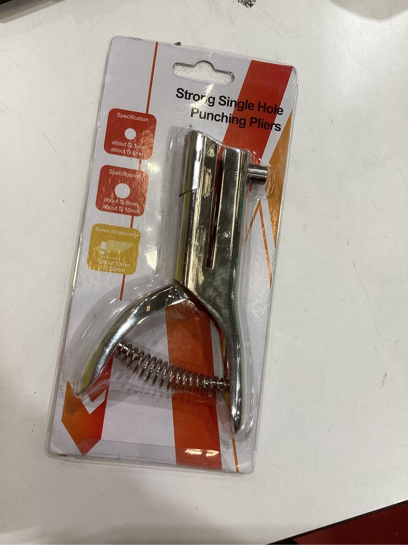 Condition photo showing Good Condition for Hole Punch 2" Reach 3/8 inch Single Hole Punch,Heavy Duty Holes Puncher Single,Paper Punches Portable Hand Held Long Holes Puncher for Paper Cards Plastic Cardboard (Silver) (3/8"-10mm Hole)