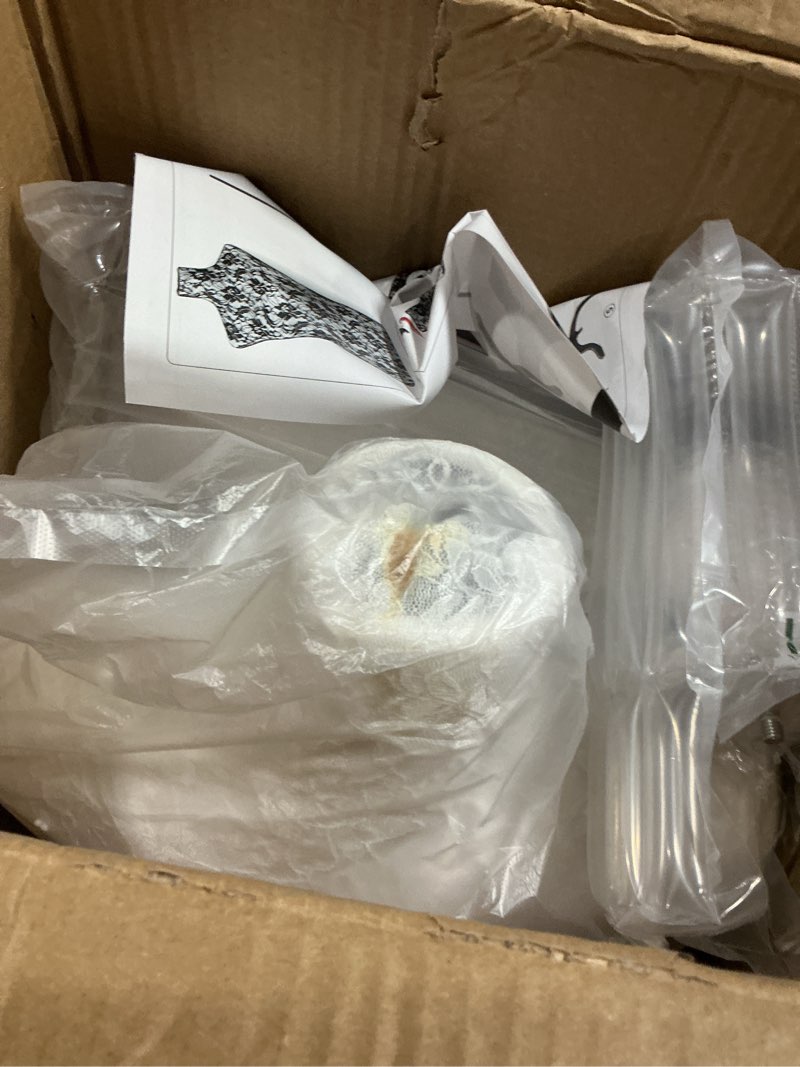 Condition photo showing New/Like New for adjustable female pinnable mannequin torso with tripod base for display (white)