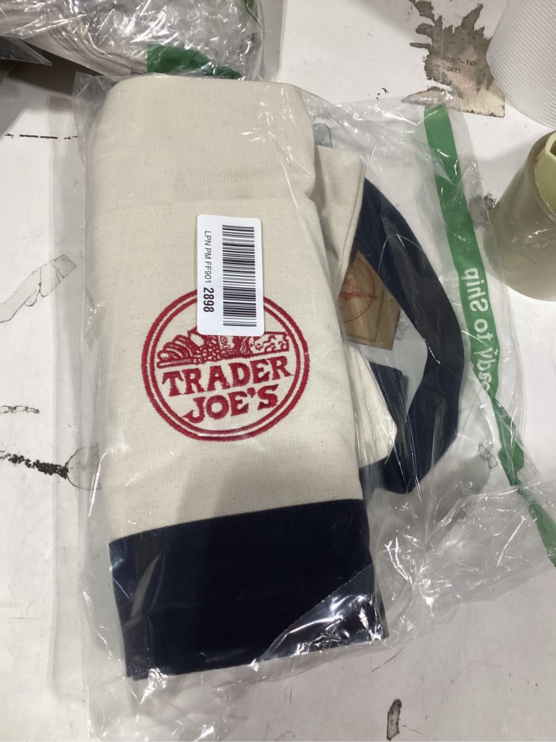 Condition photo showing Good Condition for EXZMA Trader Joes Large Tote Shopping Bag Cotton Canvas Embroidered Bag (1), Navy Blue