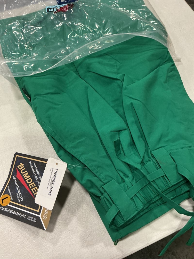 Condition photo showing New/Like New for (size:l)womens and mens ski pants winter waterproof baggy pants outdoor oversize cargo snowboard pants green large