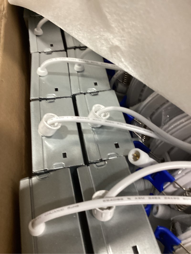 Condition photo showing New/Like New for ensenior 24 pack 4 inch led recessed light, dimmable, 5000k daylight, 750lm high brightness, 9w 120v, damp rated, ultra-thin canless wafer ceiling light - etl & fcc & ic 4 inch 5000k - daylight