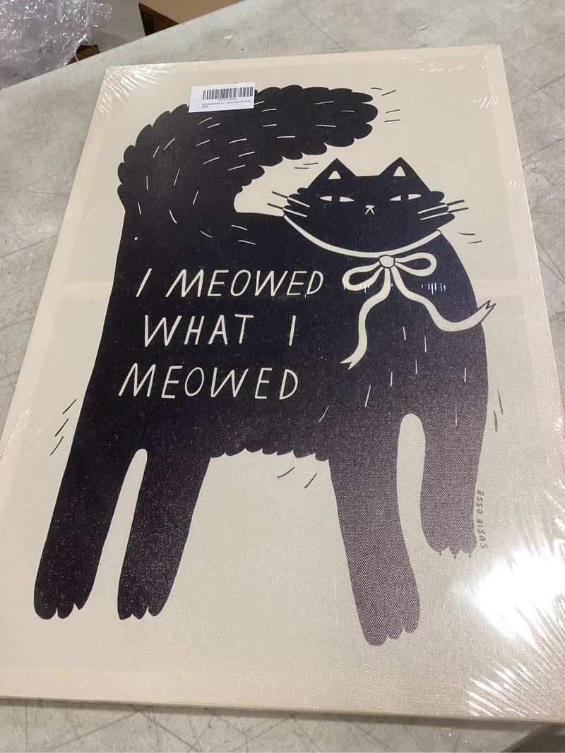 black cat canvas wall art cute cat wall decor painting picture i meow poster print funny animal artw