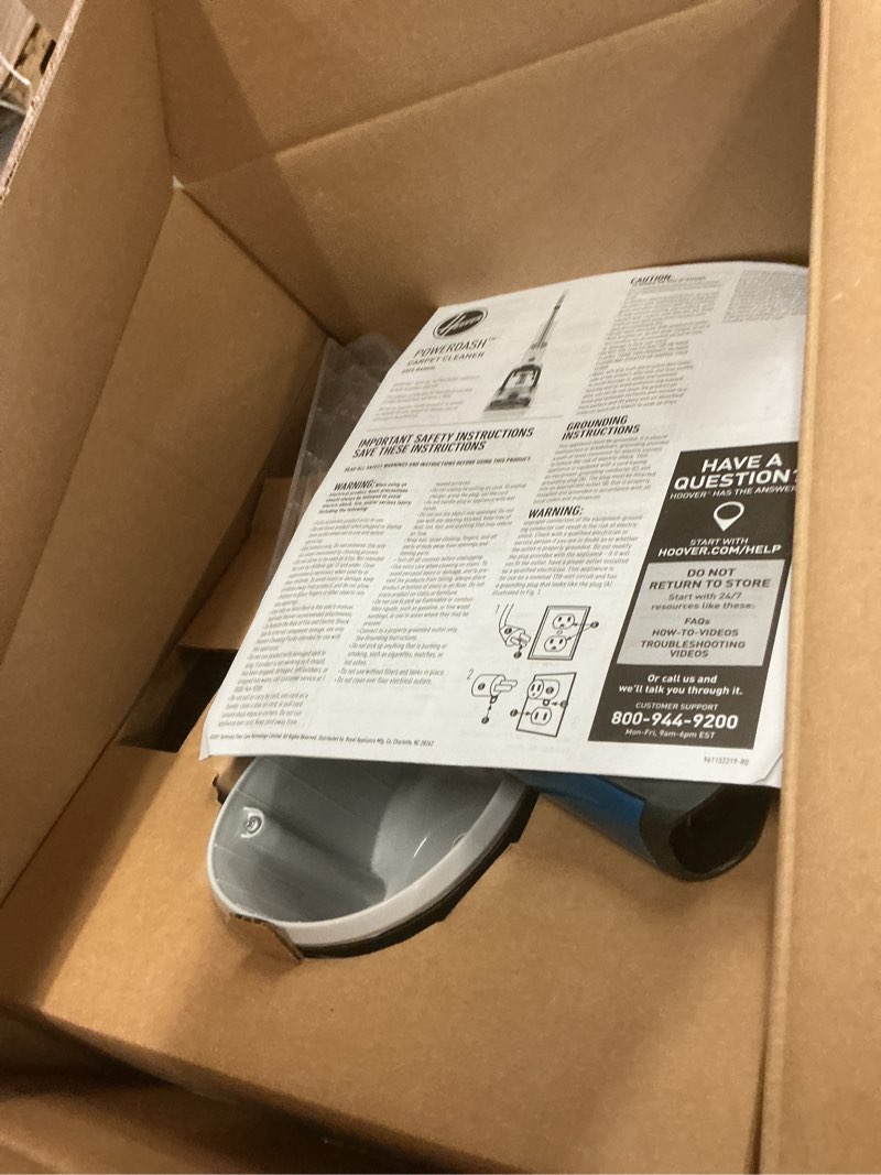 Condition photo showing As Is for hoover powerdash pet carpet cleaner