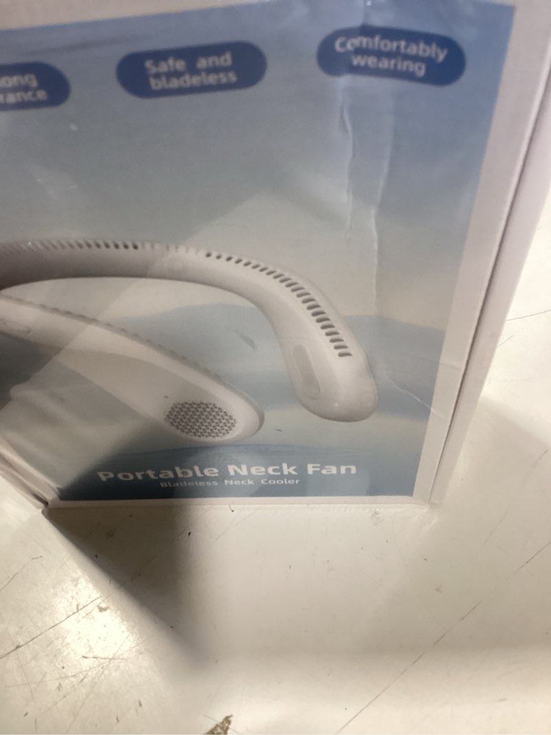 Condition photo showing New/Like New for chasesun portable neck fan - rechargeable personal fan, 20 hours cooling time, no hair tangling, hands-free bladeless fan for travel, birthday gifts for women and men white