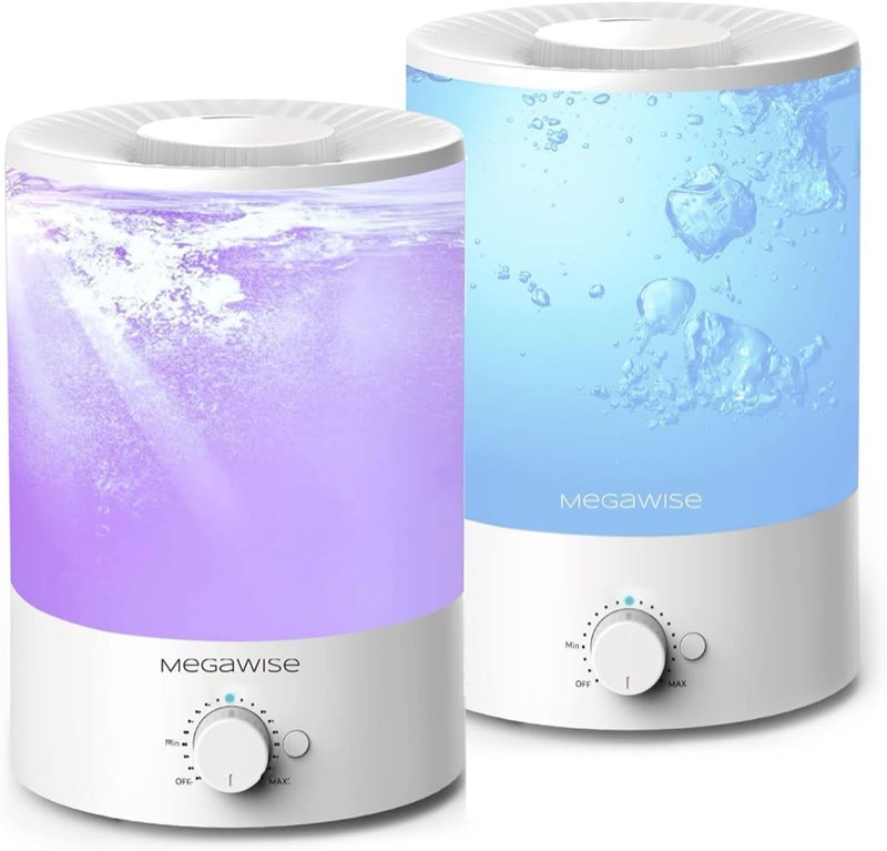 MEGAWISE 2 pack 3.5L Ultrasonic Cool Mist Humidifier – Top-Fill, Essential Oil Diffuser, Quiet Opera