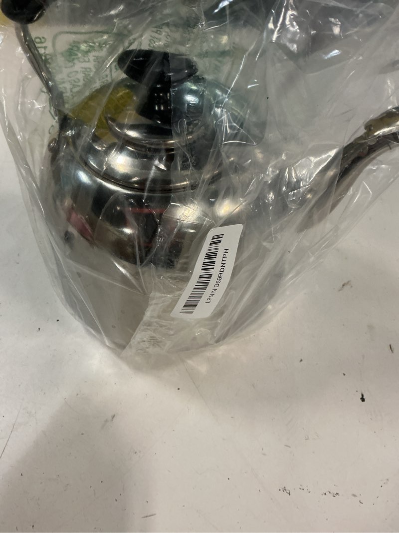 Condition photo showing Good Condition for tea kettle stovetop whistling teakettle classicteapot stainless steel tea pots for stove top with heat-resistant folding handle mirror finish, 2 liters