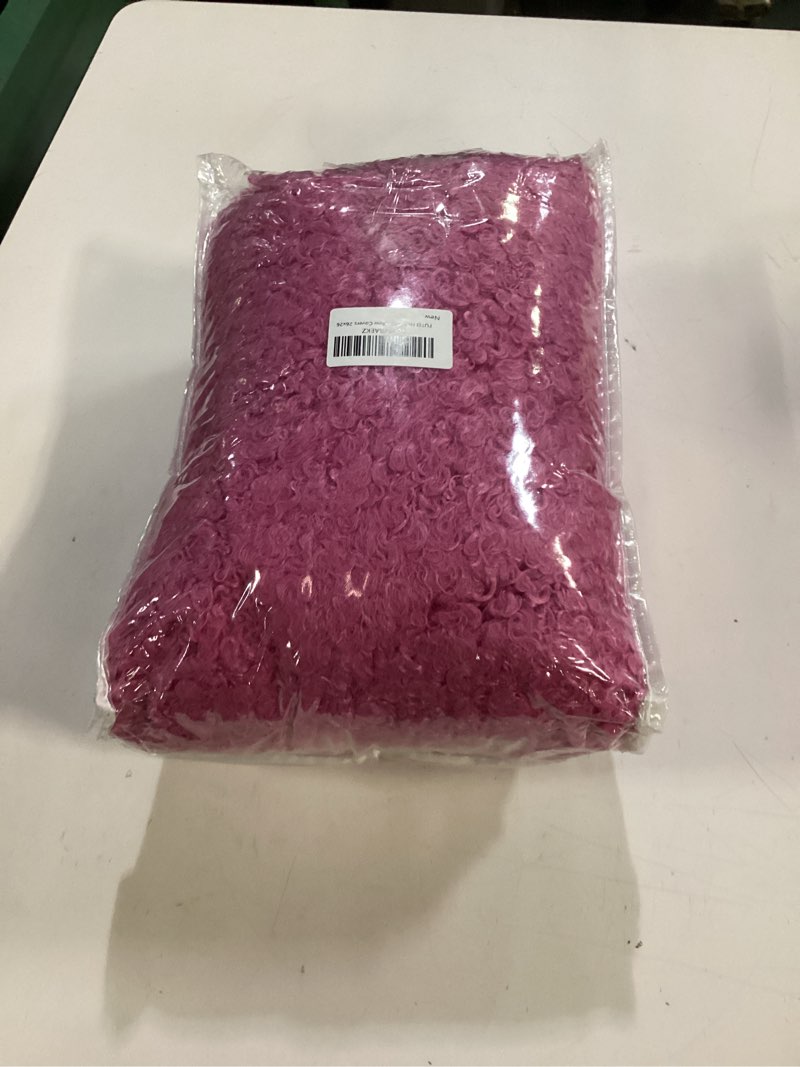 Condition photo showing New/Like New for futei pack of 2 decorative throw pillow covers 26x26 inch,soft fluffy faux wool fur boucle textured pillow shams,modern home decor for couch bed living room office,hot pink hot pink 26" x 26" (pack of 2)