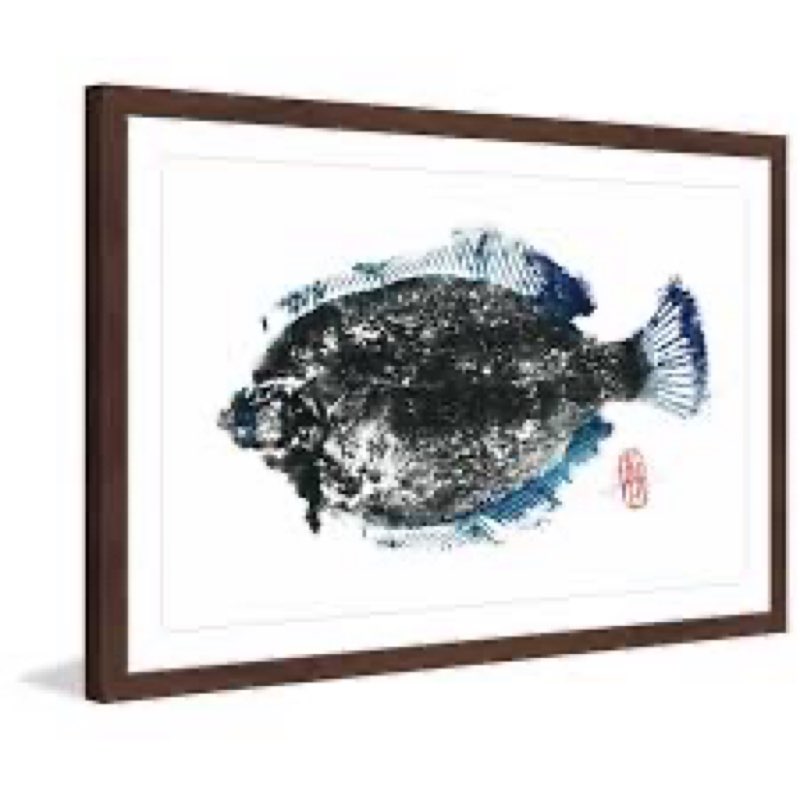 'Summer Flounder' Framed Painting Print Size: 12" H x 18" W x 1.5" D
