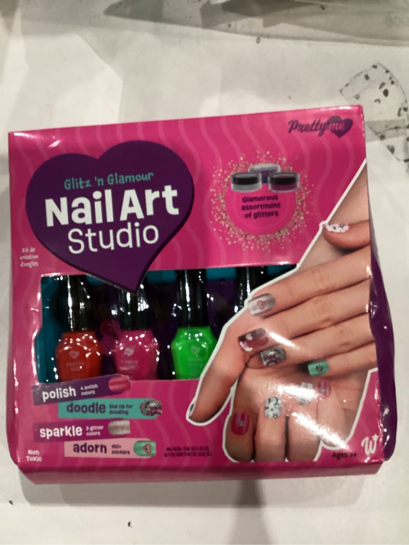 Condition photo showing Good Condition for nail art studio for girls - birthday gift - nail polish kit for kids ages 7-12 years old - girl gifts ideas - gift set - girly stuff - polish, pens, glitter, stickers, gems, filer - 8 9 10 11 12 year