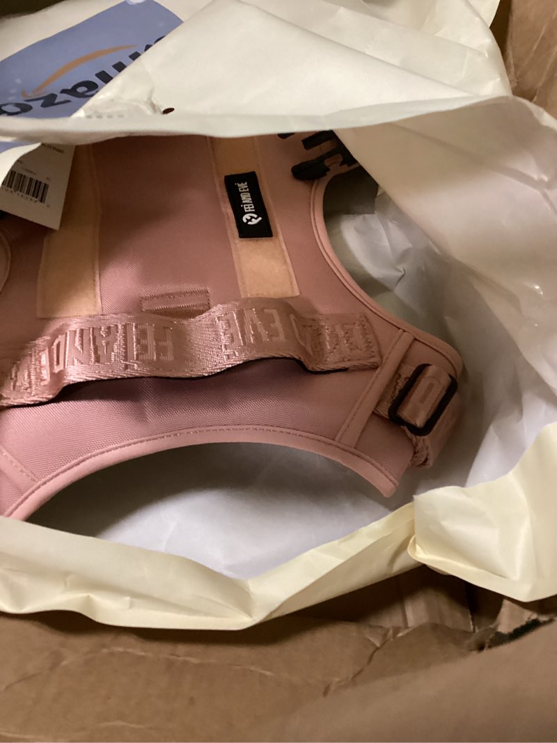 Condition photo showing Good Condition for 2026 new edition, fei & eve classic dog harness - quick-release buckles | 3-point no-pull control | heavy-duty 900d nylon | dual safety handles | breathable mesh | adjustable fit | x-large, pink pink xl