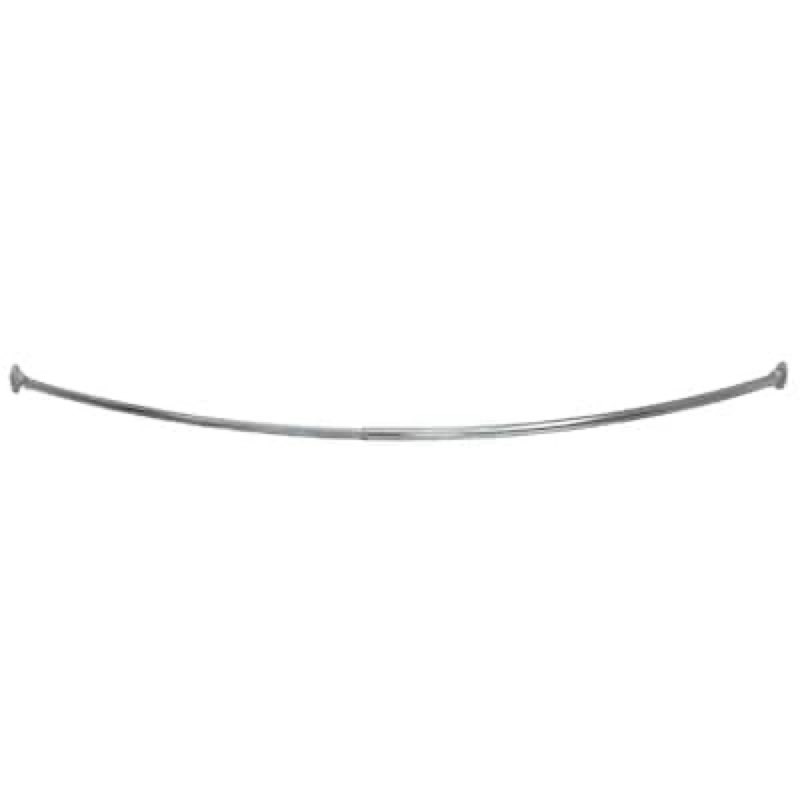 Design House Curved Shower Rod 50-in to 72-in Satin Nickel Fixed Single curve Adjustable Shower Curtain Rod