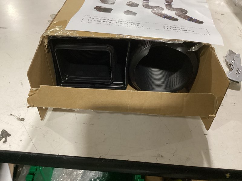 Condition photo showing Good Condition for plusgutter 16.5ft long gutter downspout extensions flexible, 4" diameter drain downspout extender, down spout drain extender for rainwater drainage, extendable from 3.4ft to 16.5ft(1pack black)