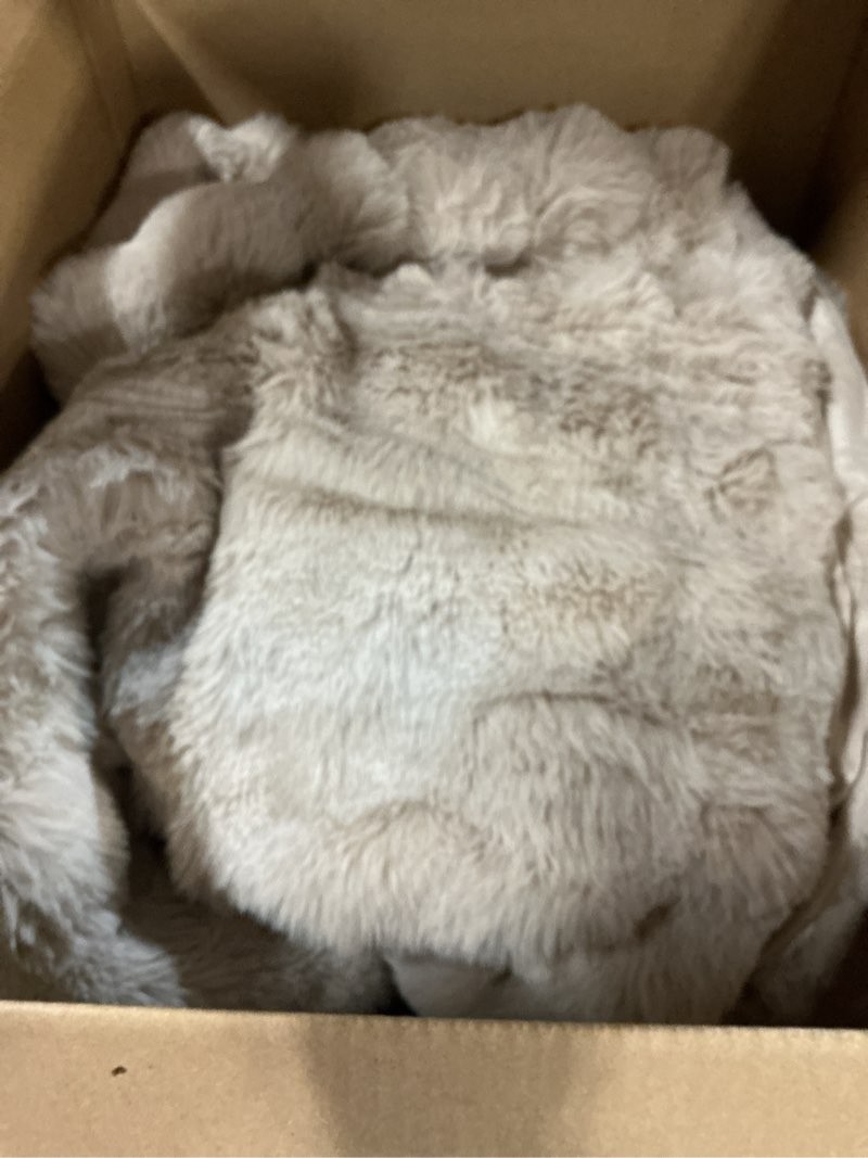 Condition photo showing Good Condition for Bedsure GentleSoft Fluffy Fuzzy Throw Blanket, Soft Cozy Faux Fur Fleece Minky Blanket, Room Decor Couch Bed Cover Winter Bedding, Thick Warm Plush Christmas Women Men Gifts, 870GSM, Tie-dye Taupe 06 Tie-dye Taupe Throw(50" x 60")