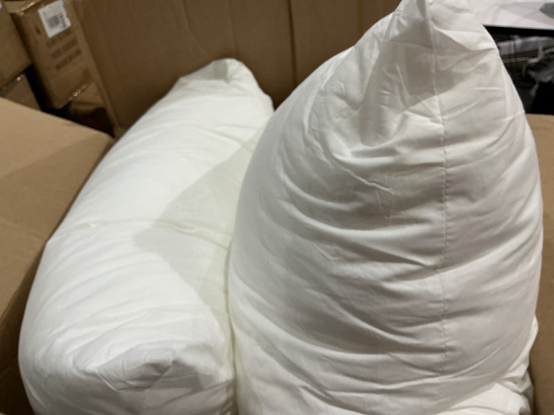 Condition photo showing Good Condition for pillowflex synthetic down alternative pillow inserts for shams - comfy pillows for sleeping, perfect pillow & best sleeping pillows, handmade down alternative throw pillow inserts - (26x26 set of 2) 26 inch by 26 inch x 2
