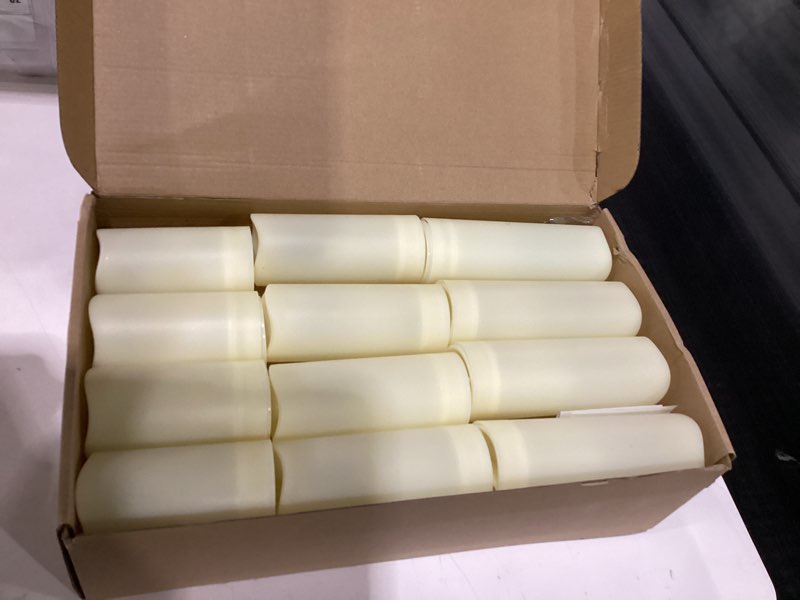 Condition photo showing Good Condition for Set of 24 Waterproof Outdoor Flameless Candles, LED Candles with 4 Remote and Timer,(H 4" 5" 6" x D 2.2"),for Halloween Wedding Festiv 24Pack-Iovry