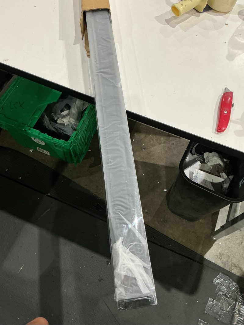 Condition photo showing As Is for aosky blackout roller shades cordless blinds for windows, free-stop shades with valance, thermal insulated fabric, uv protection, natural woven blinds for home and office(39" w x 72" h, black) black 39"w x 72"h