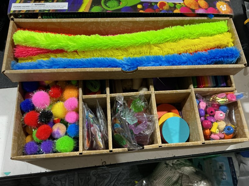 Condition photo showing New/Like New for dan&darci arts and crafts vault - craft supplies kit in a box - birthday gift for kids ages 4 5 6 7 8 9 10 11 & 12 year old girls & boys - crafting set kits - gift ideas for kid art activity gifts