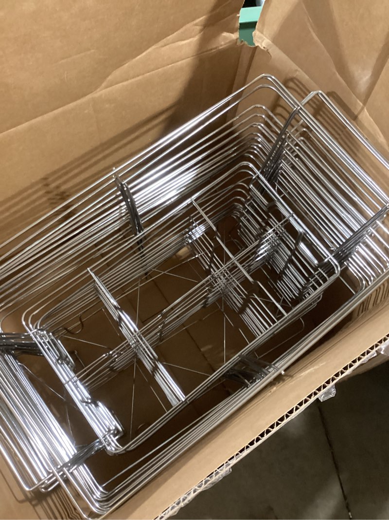 Condition photo showing As Is for 16 pack - professional fixed chafing wire rack: heavy duty plated steel chafer stand for full size & half size steam table pans, industry compatible, stackable for catering & banquets