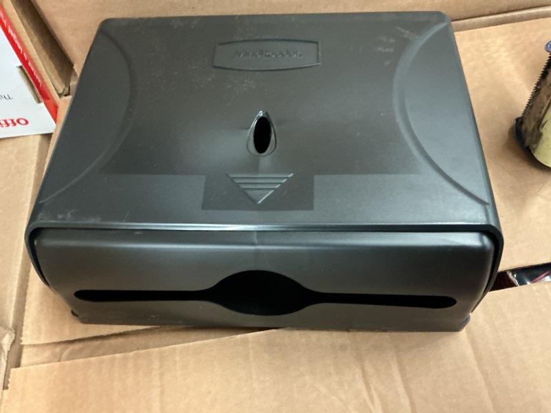 Condition photo showing Good Condition for mind reader black plastic wall-mount paper towel holder