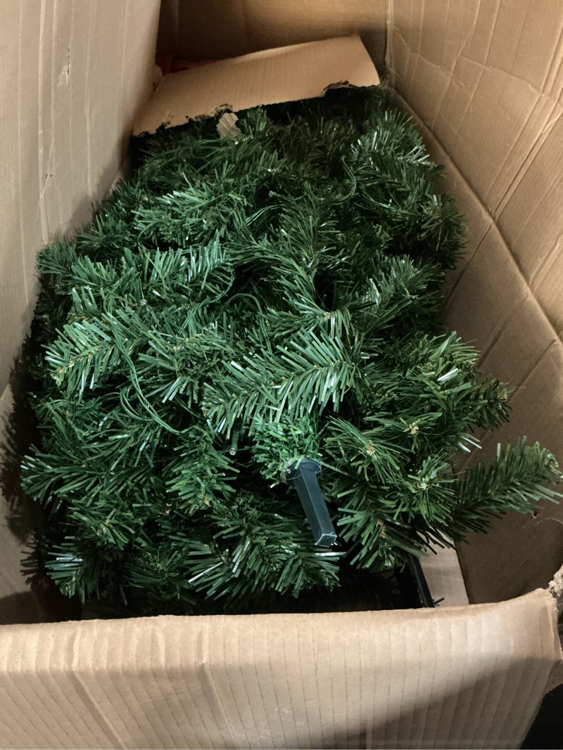 Condition photo showing Good Condition for Syhood 6ft Bendable Christmas Tree Pre-Lit Whimsical Christmas Bent Top Artificial Xmas Tree with LED Lights Ornament Bag, Dark Green Dark Green 6ft