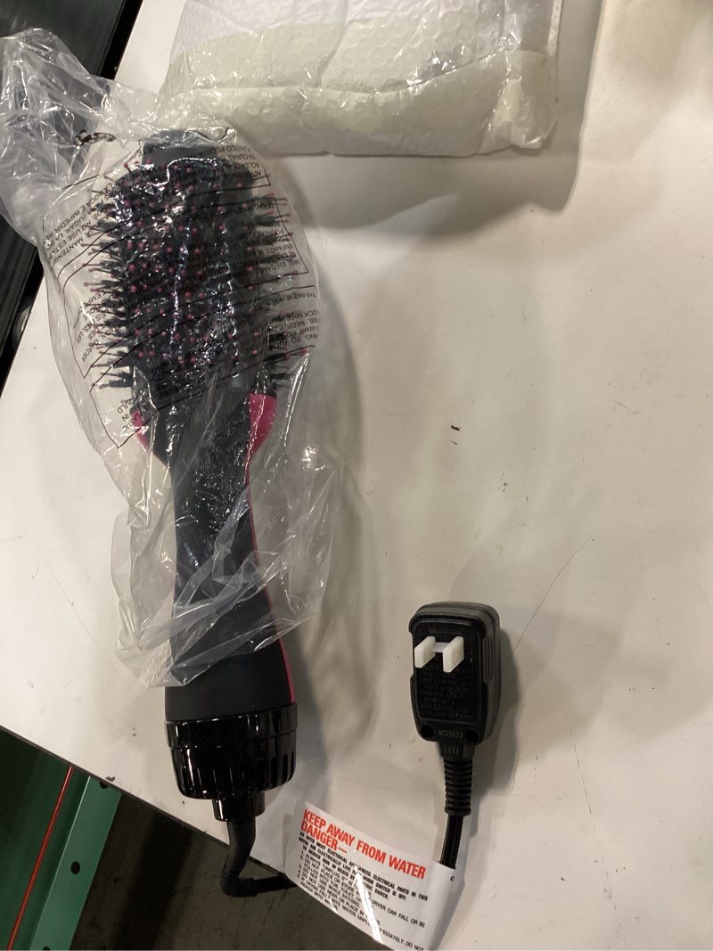 Condition photo showing New/Like New for hair dryer brush blow dryer brush in one, upgraded 4 in 1 hair dryer and styler volumizer with negative ion anti-frizz ceramic titanium barrel hot air hair straightener brush black/pink