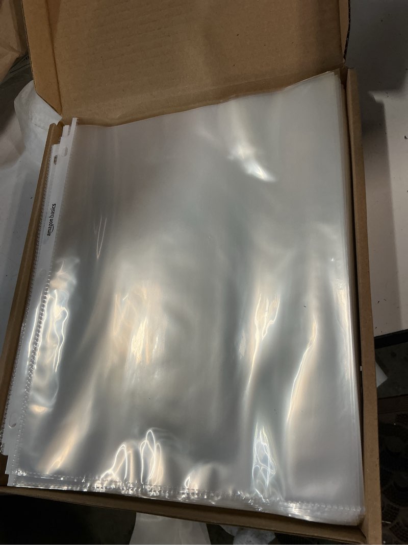 Condition photo showing Good Condition for amazon basics heavy duty non-glare sheet protector for documents, 3 ring binder, top loading, letter size, clear, 500-pack