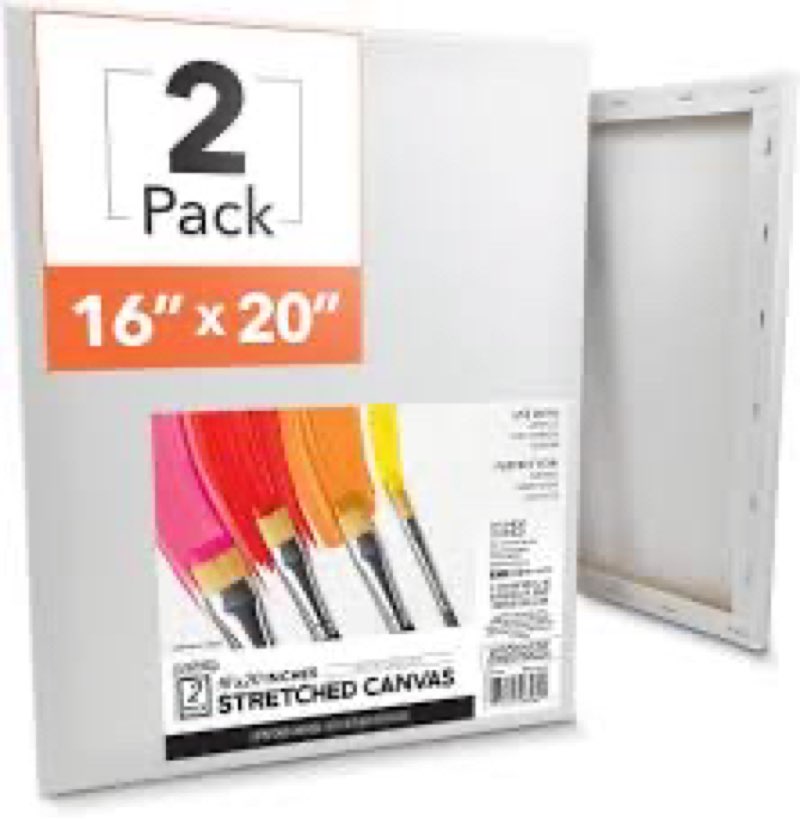 artskills stretched canvas for painting, 16x20 canvases painting supplies for artists, blank canvas 