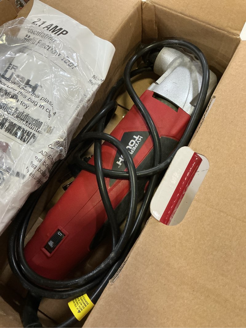 Condition photo showing As Is for hyper tough ht 2.1amp oscillating multifunction tool