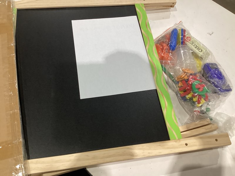 Condition photo showing New/Like New for Wooden Easel for Kids, Double Sided Quick-Fold Kids Easel with Drawing & Writing Accessories, Adjustable Standing Toddler Art Easels for Toddlers 3,4,5,6,7,8,9,10 Years