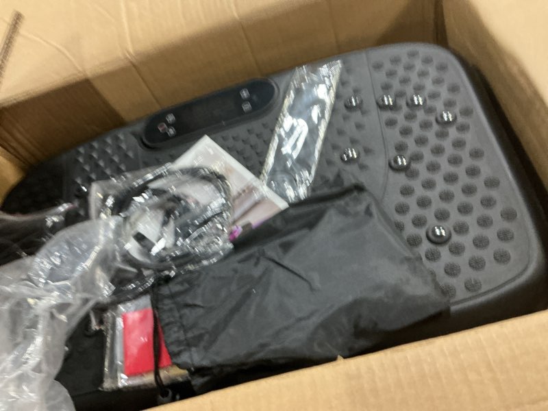 Condition photo showing Good Condition for SoftGym Vibration Plate Exercise Machine for Lymphatic Drainage,Power Vibrate Stand Shake Board 450 Lbs Capacity Whole Body Workout Waver with Fitness Resistance Bands Weight Loss Gifts for Women Men Slim- Black