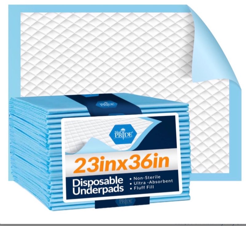 MED PRIDE High Absorbency Liners -Disposable Underpads 23'' X 36'' Incontinence Pads, Bed Covers