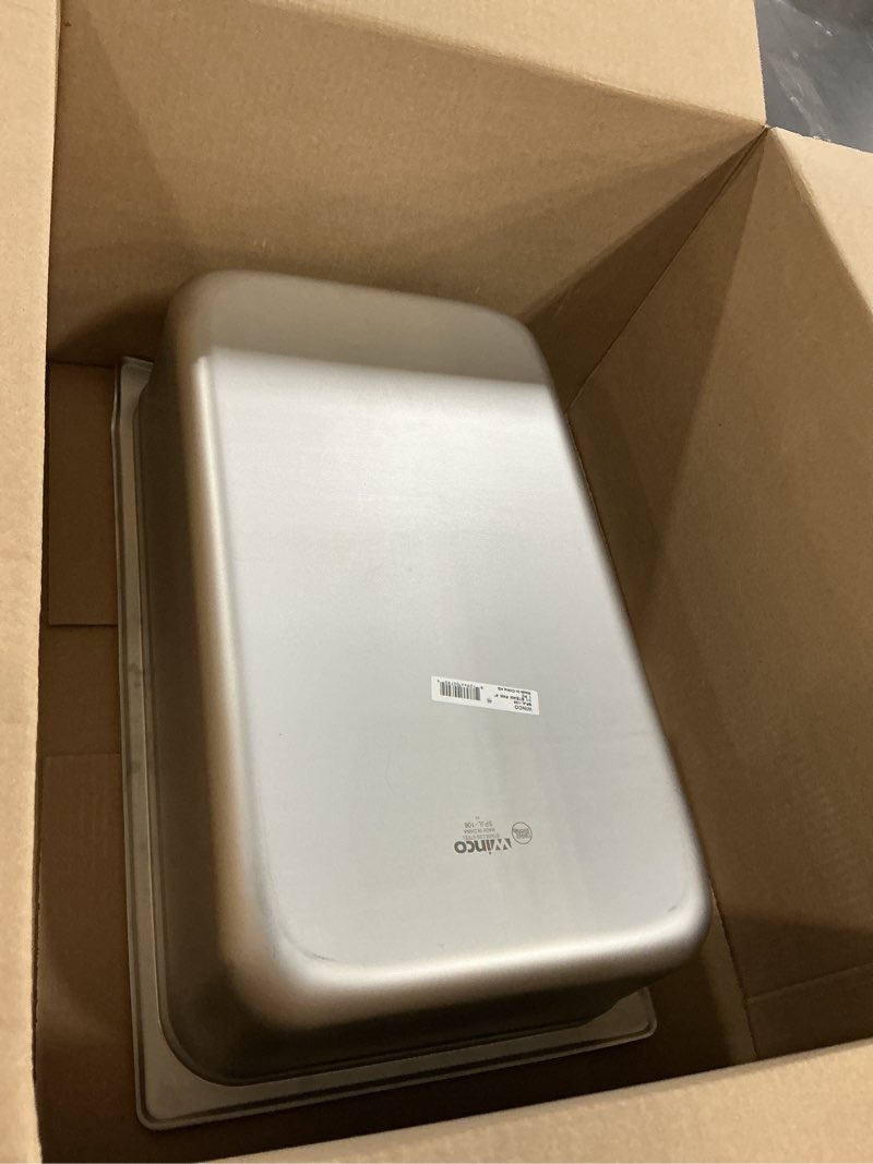 Condition photo showing As Is for winco full size 6" deep metal food pan / steam table pan, anti-jam, 25 gauge