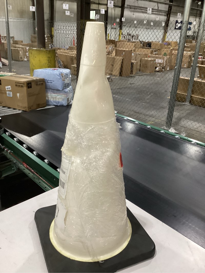 Condition photo showing As Is for (Damaged) DW Traffic Cone 28\" White 7#
