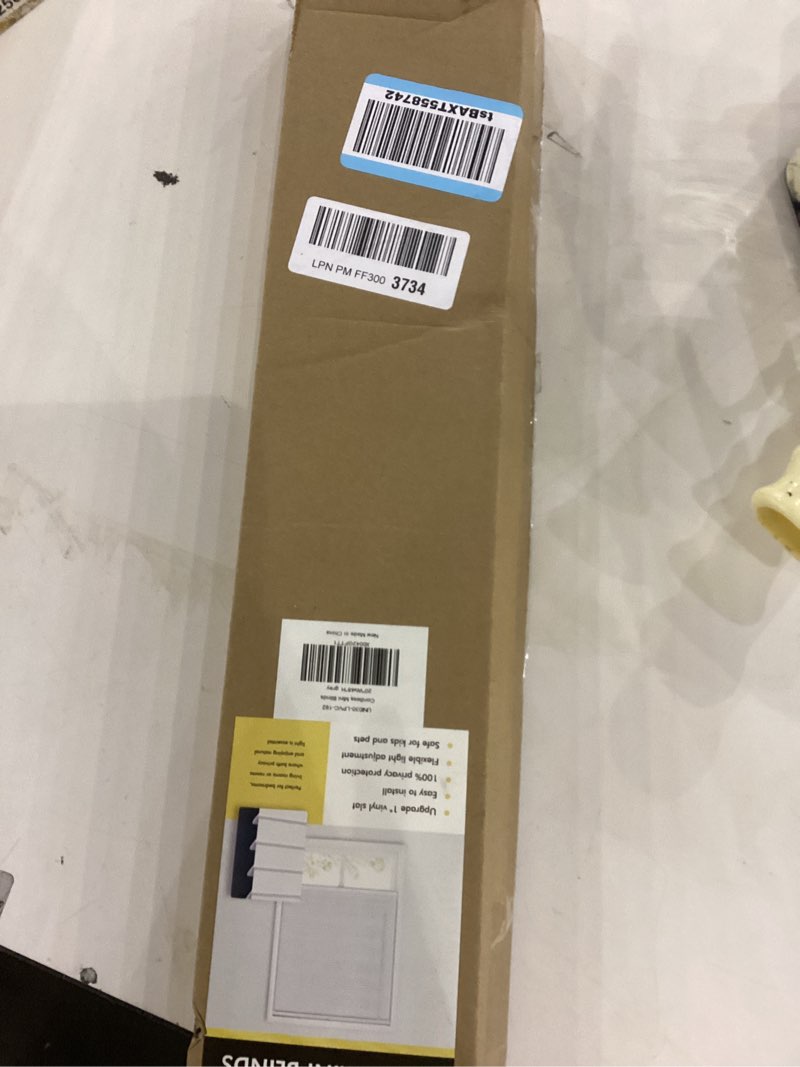 Condition photo showing New/Like New for Blinds for Indoor Windows 1" Vinyl L-Shaped Slats Cordless Mini Blinds for Home, 20" W × 48" H - Grey Grey 20" W × 48" H