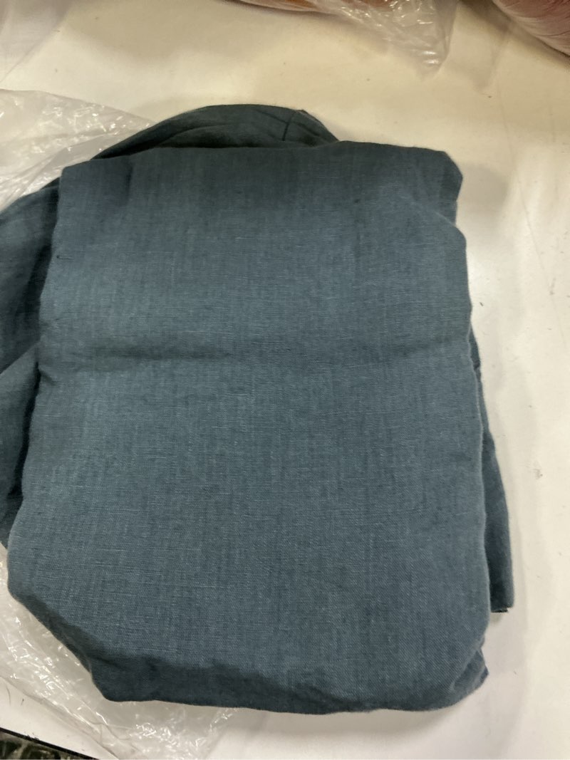 Condition photo showing As Is for quince european linen pillowcase set, king, dusty blue