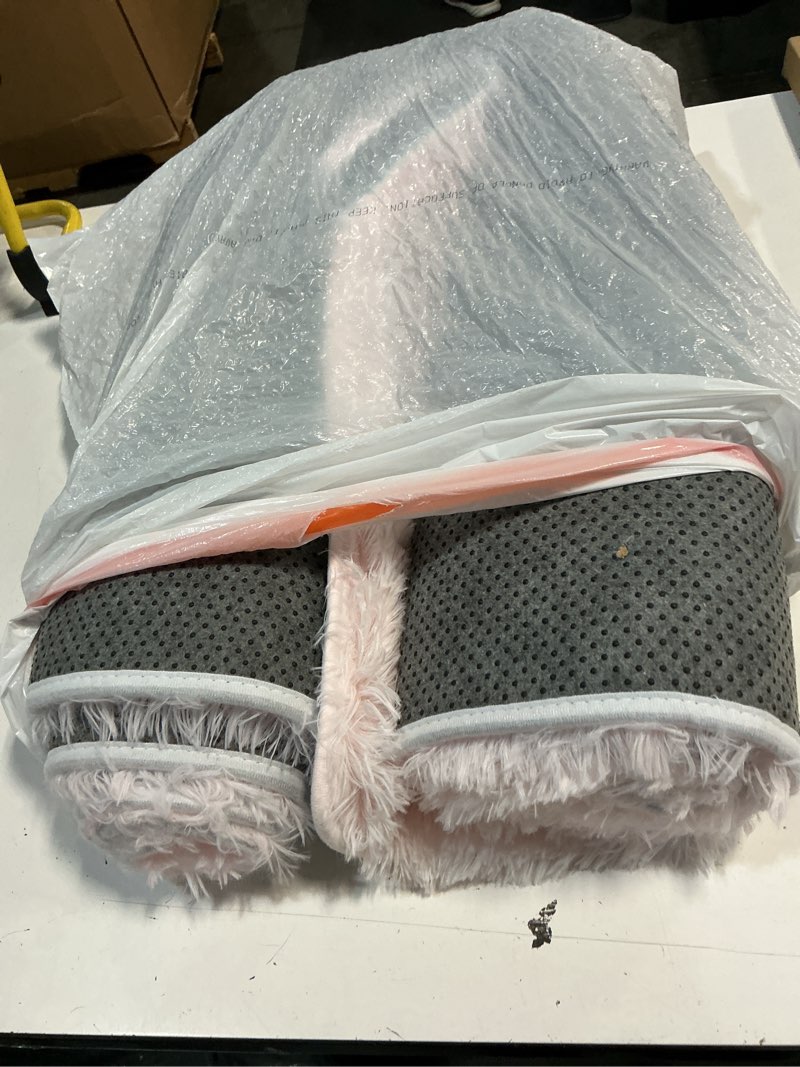 Condition photo showing As Is for light pink area rugs for bedroom girls, living room decor, fluffy fuzzy plush shag rug 4x6 for kids room, soft cute aesthetic floor fur carpet for baby, toddler, teen, nursery, preppy dorm, playroom pink 4' x 6' (rectangular)