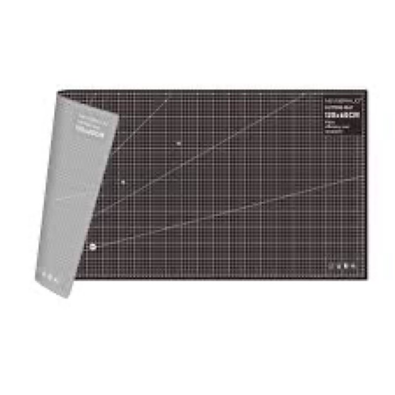 NEWBRAUG 24'' × 48'' Large Self Healing Cutting Double Sided 5-Ply Mat, Big Cutting Board for Rotary Cutting, Quilting, Sewing, Craft, Fabric & Scrapbooking(Gray/Black)