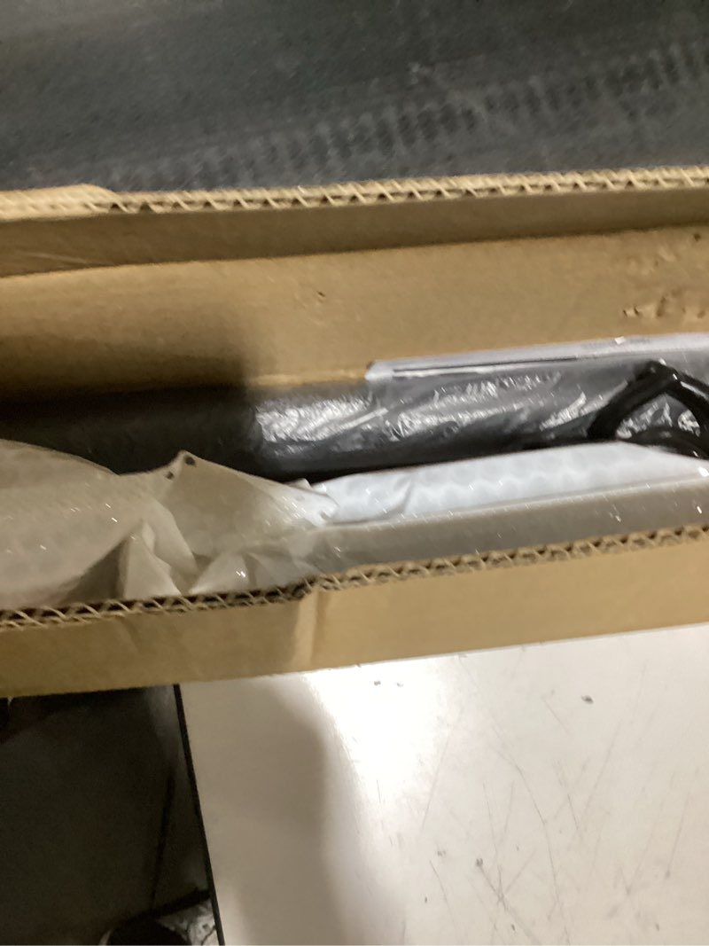 Condition photo showing As Is for BAOYOUNI 5 Tier Indoor Plant Pole Stand Tension Rod Adjustable Flower Display Rack Spring Loaded Floral Hanger Storage Shelf with 4 Trays & 1 Wave Hook , Black 5 Tier Black