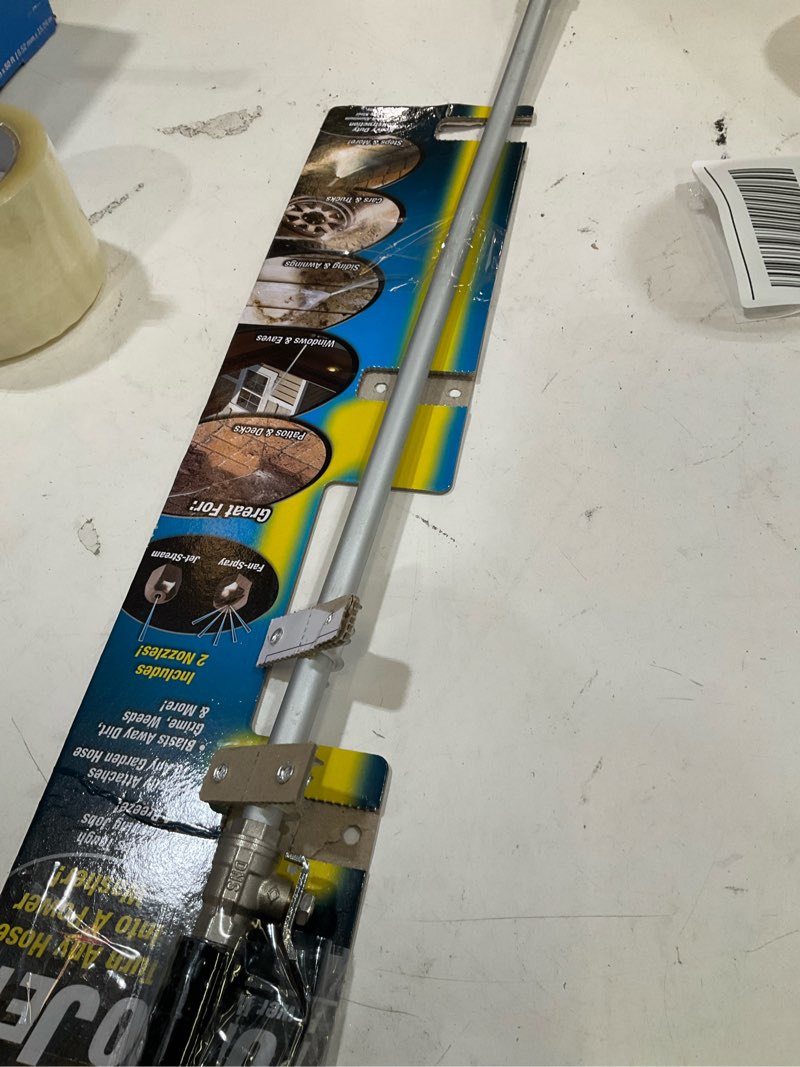 Condition photo showing As Is for turbo jet rear trigger adjustable spray garden hose nozzle - turn your hose into a power washer - easy attachment - 2 patterns