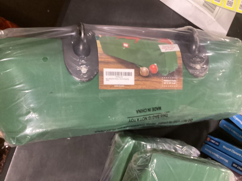 Condition photo showing New/Like New for Holiday Cheer Christmas Tree Storage Bag with Wheels – Heavy Duty Christmas Tree Bag Fits Up to 9ft Tall Artificial Christmas Tree, Waterproof, Durable Handles & Zipper – Xmas Tree Storage Bag (Green) Green Fits 9FT tree