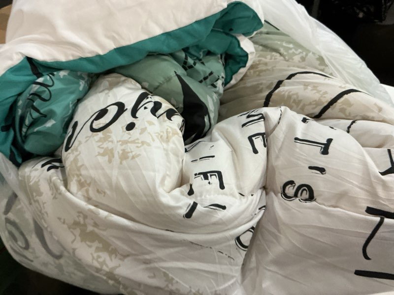 Condition photo showing As Is for Full Size Comforter Set with 2 Pillowcase, Vintage Eiffel Tower Soft 3 Pcs Bedding for Kids and Adults, Paris Summer Comforter Set for Room Bedroom Bed Decor Full Vintage Eiffel Tower