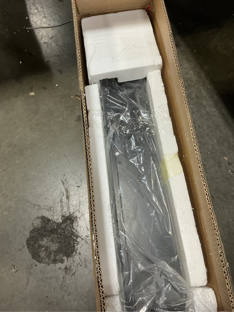 Condition photo showing Good Condition for Victorian-Style Recessed Bathroom Medicine Cabinet, Wood Wall Cabinet with 17.5"x29" Curved Mirror, Bathroom Storage Cabinet, Black, Left-Swing Door Left Swing-black Mirror: 17.5"x29"