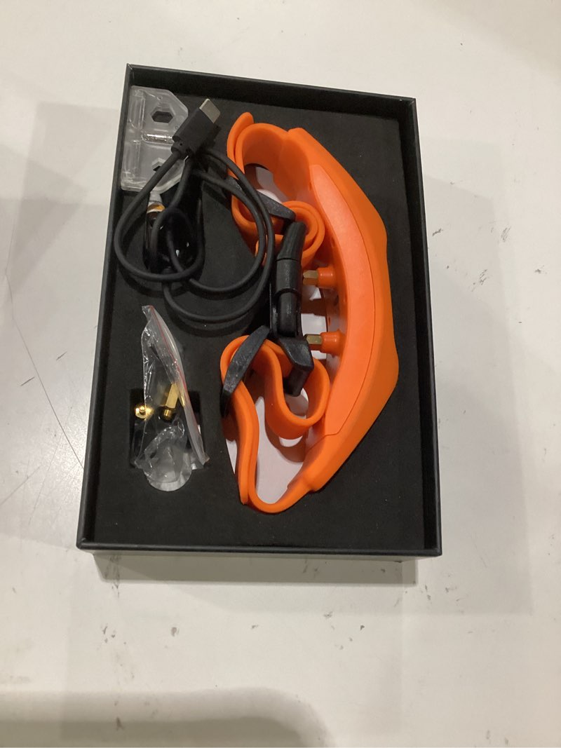 Condition photo showing As Is for gps electric dog fence with free app, wireless fence system with training collar, portable for outdoor use, rechargeable waterproof flexiable collar, adjustable of dogs (orange)