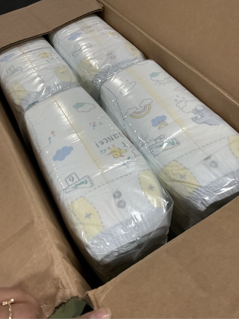 Condition photo showing New/Like New for pampers swaddlers diapers, size 6 (23-44 lbs), 108 count, absorbent, keeps baby dry and comfortable, skin safe disposable baby diaper (packaging may vary) size 6 108
