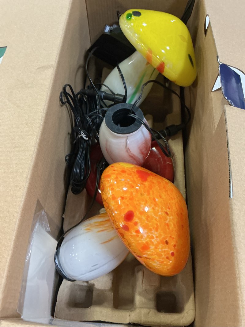 Condition photo showing As Is for harbor breeze solar mushroom 2 -lumens multi color solar led outdoor path light ( 3000-k )