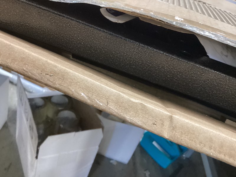 Condition photo showing Good Condition for drive medical overbed table with wheels - secure height adjustment for comfort - non tilt surface - smooth rolling design - home & hospital use - woodgrain laminate top - silver vein silver vein table