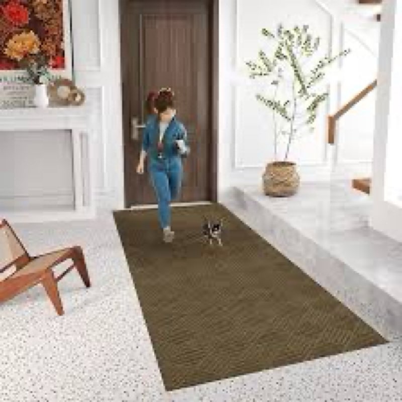 jxgzyy Door Mat, 3'11" x 2'8" Non Slip Carpet Runner, Dirt Trapper Indoor/Outdoor Floor Mats for Pat